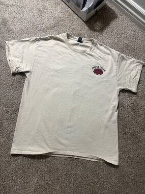 VINTAGESanta Cruz Skateboards Cream Tee with Red Logo - Short Sleeve Men's Shirt